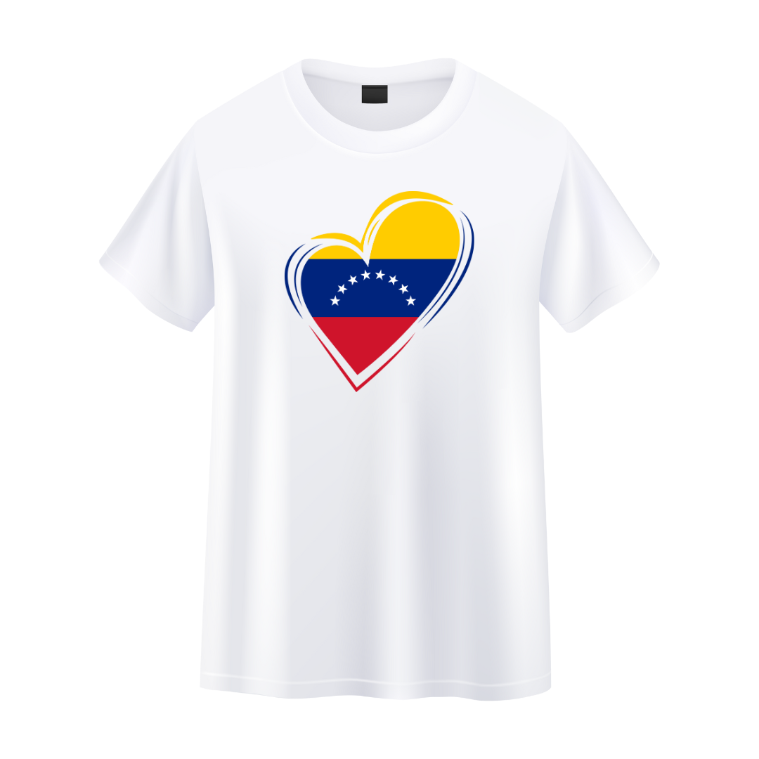 CAMISETAE CON CORAZON,  BANDERA DE VENEZUELA