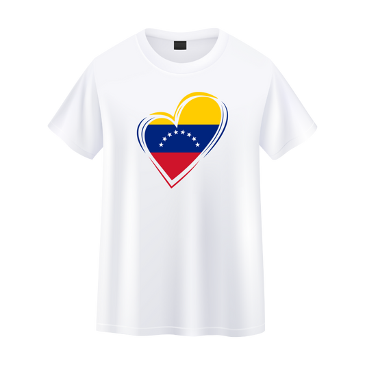 CAMISETAE CON CORAZON,  BANDERA DE VENEZUELA