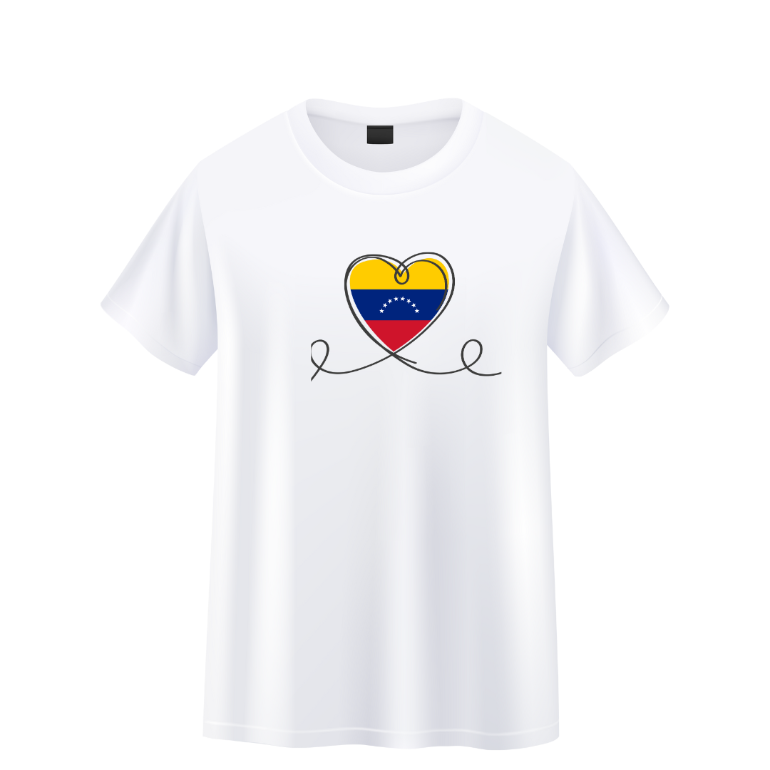 CAMISETAE CON CORAZON,  BANDERA DE VENEZUELA