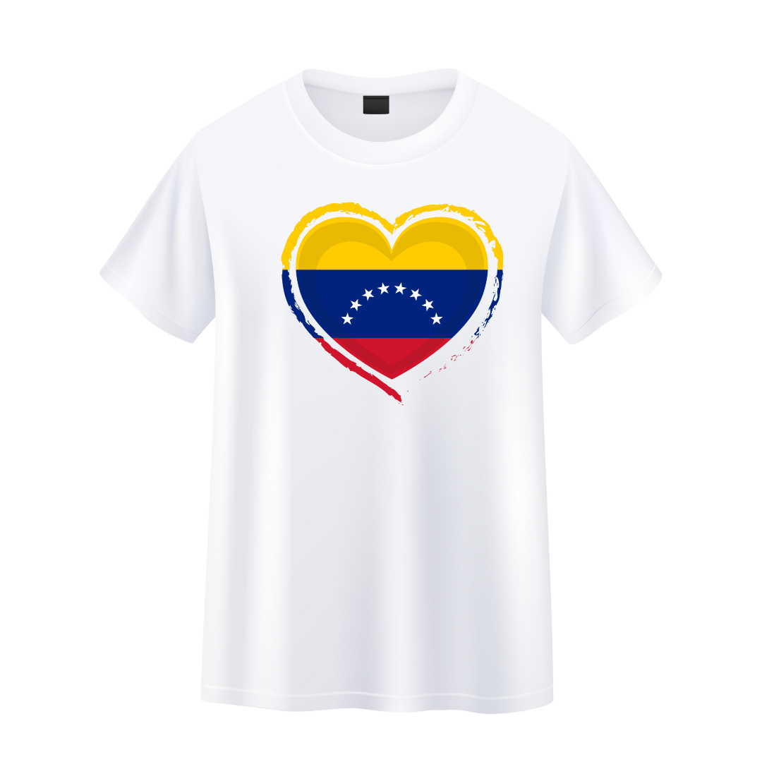 CAMISETAE CON CORAZON,  BANDERA DE VENEZUELA