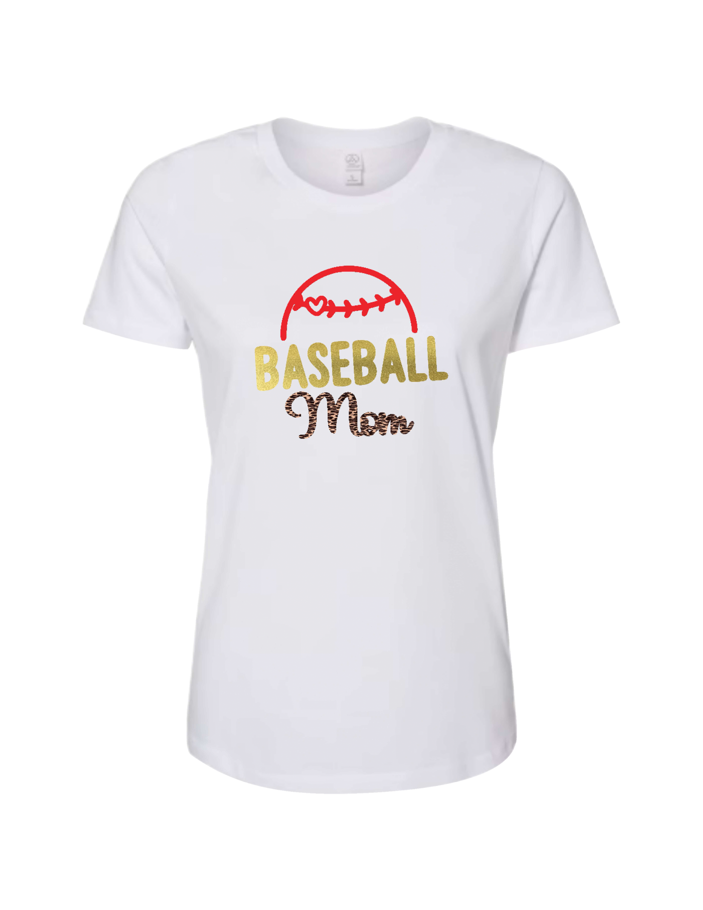 BASEBALL MOM HEART -TSHIRT BASEBALL