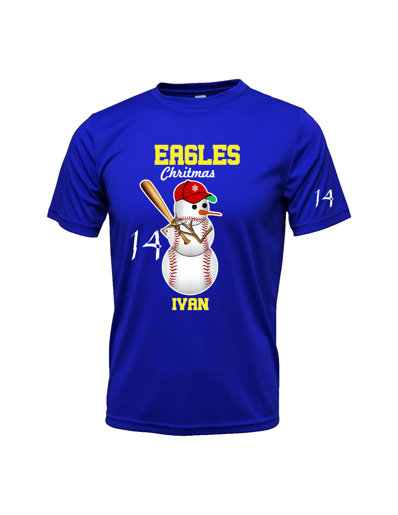 SHIRT CHRISTMAS BASEBALL/ SNOW MEN / CAMISETA DE NAVIDAD CON MUNECO DE NIEVE