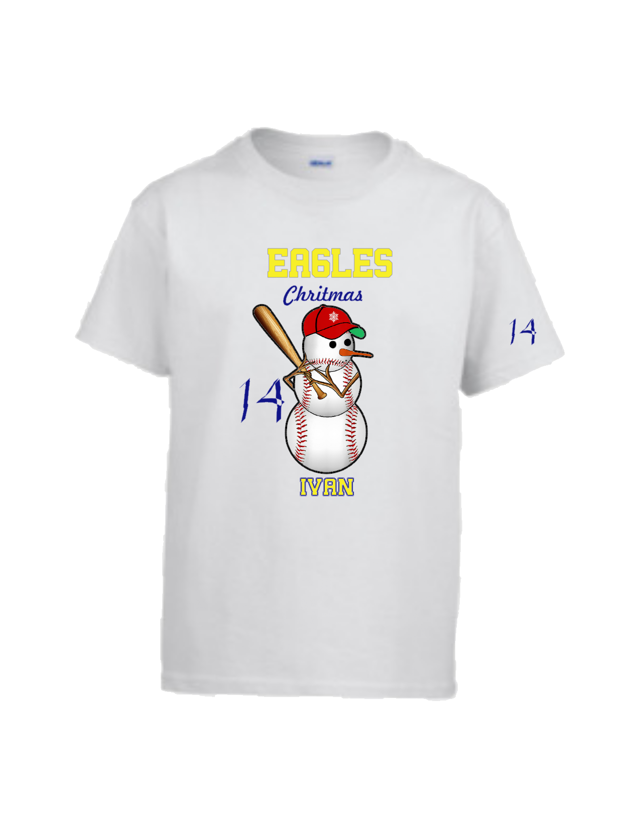 SHIRT CHRISTMAS BASEBALL/ SNOW MEN / CAMISETA DE NAVIDAD CON MUNECO DE NIEVE