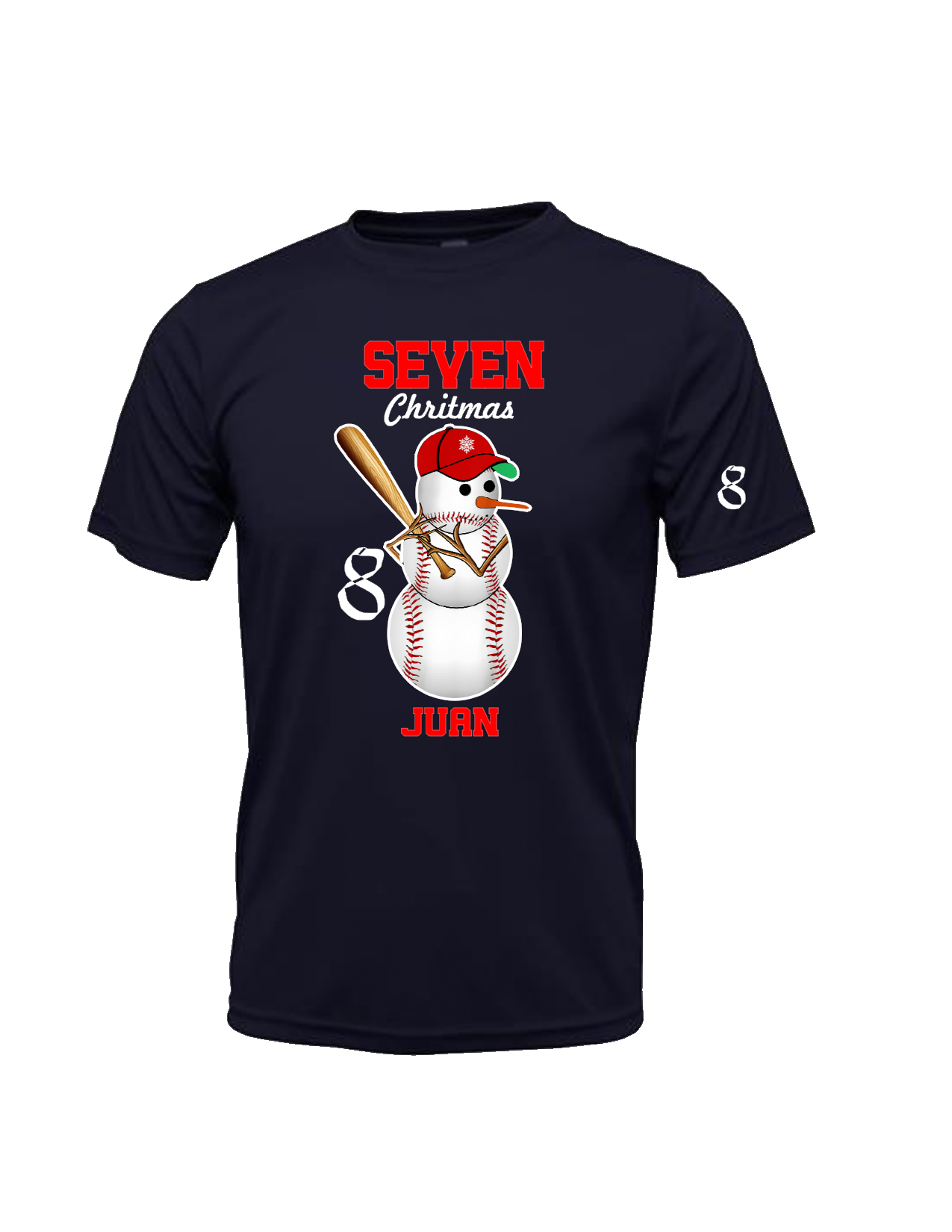 CHRISTMAS SHIRTS /SNOW MEN , SEVEN BASEBALL