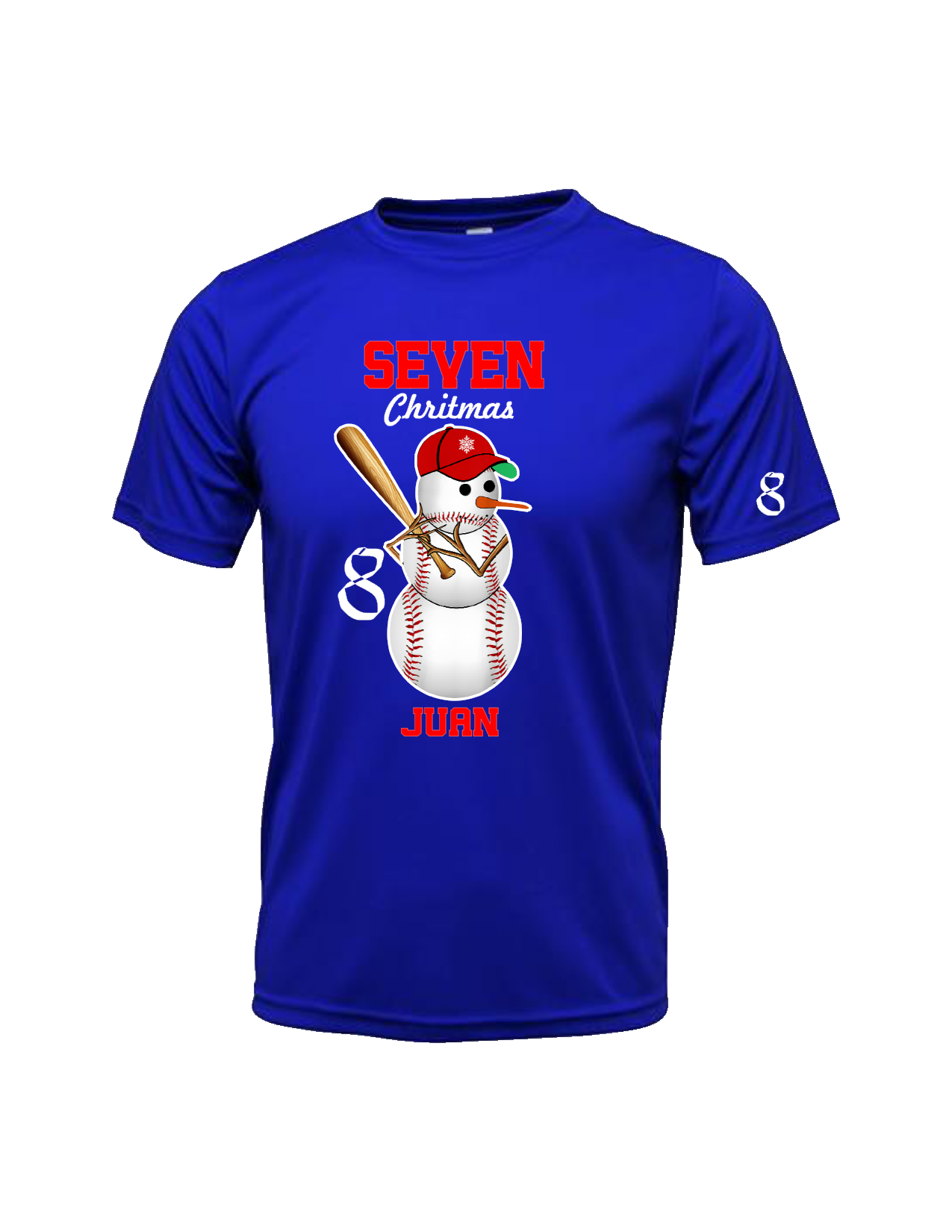 CHRISTMAS SHIRTS /SNOW MEN , SEVEN BASEBALL