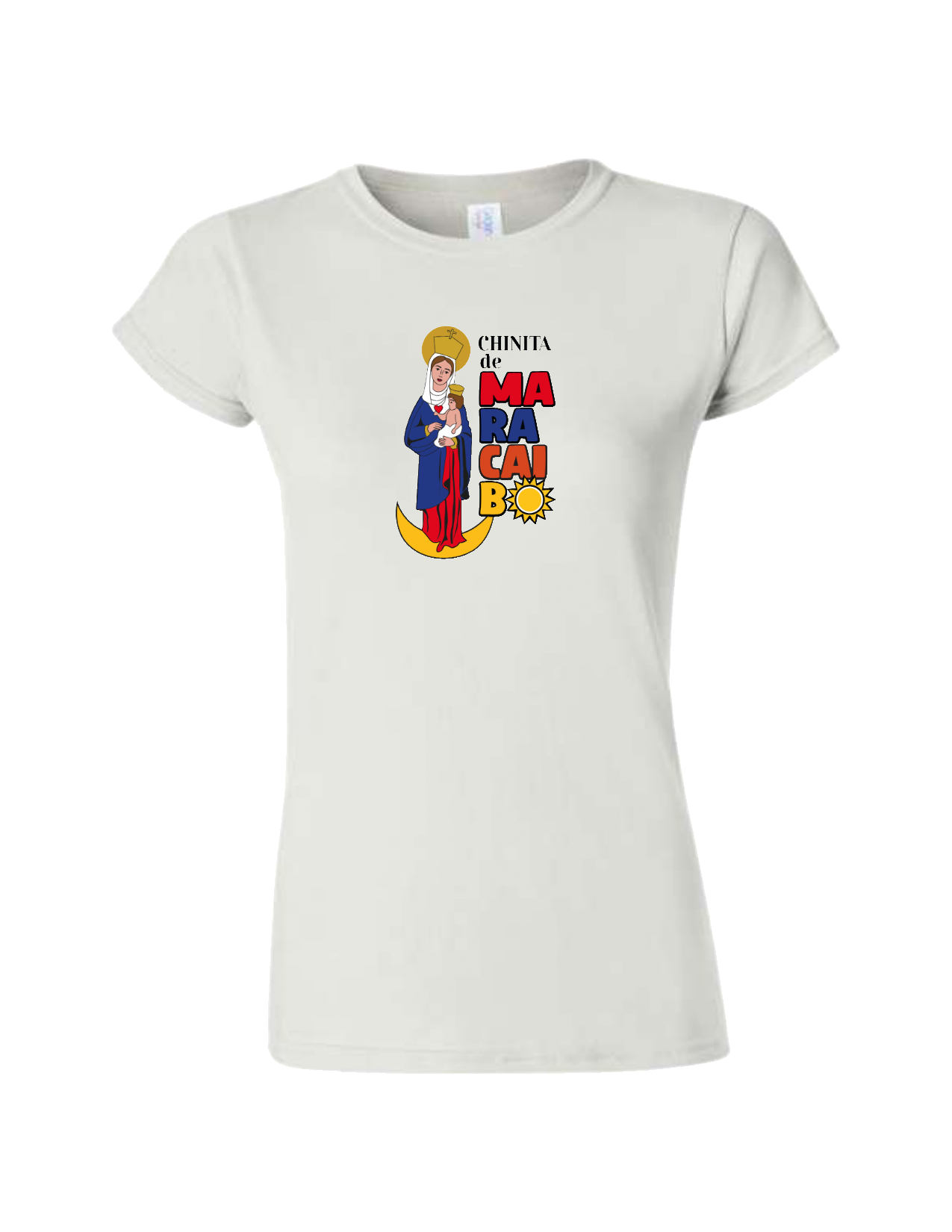 CAMISETA DE LA VIRGEN DE CHIQUINQUIRA COLORES REALES