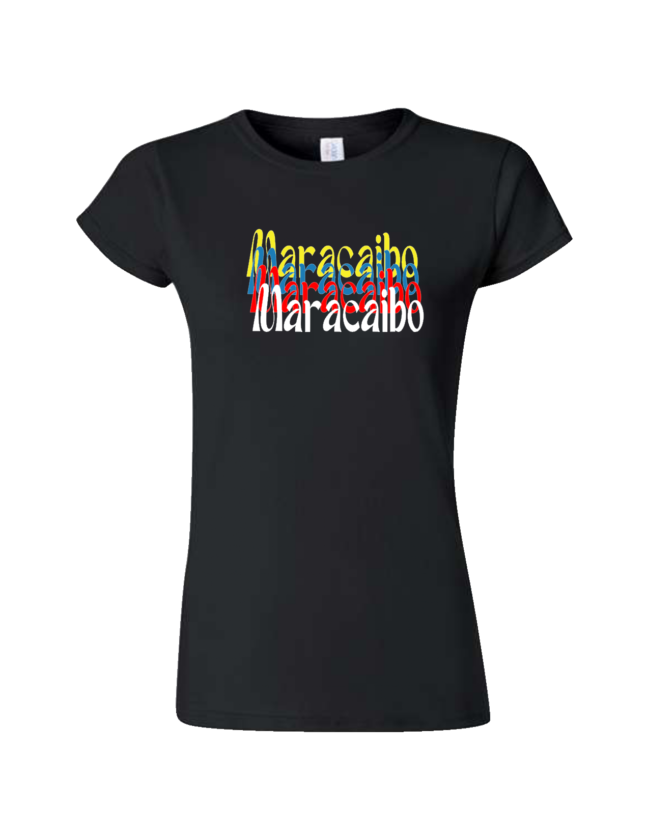 CAMISETA CON LETRAS DE MARACIBO TRICOLOR