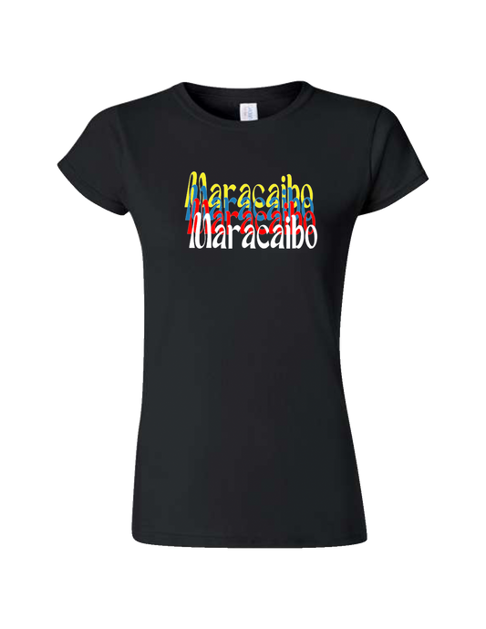 CAMISETA CON LETRAS DE MARACIBO TRICOLOR